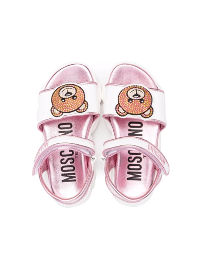 Shop Moschino Teddy Bear-patch Sandals In White