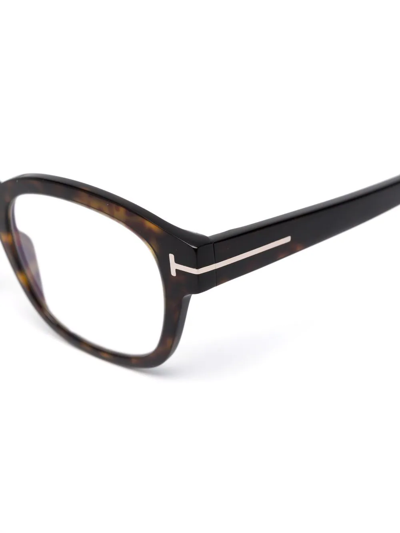 Shop Tom Ford Tortoiseshell Square-frame Glasses In Brown