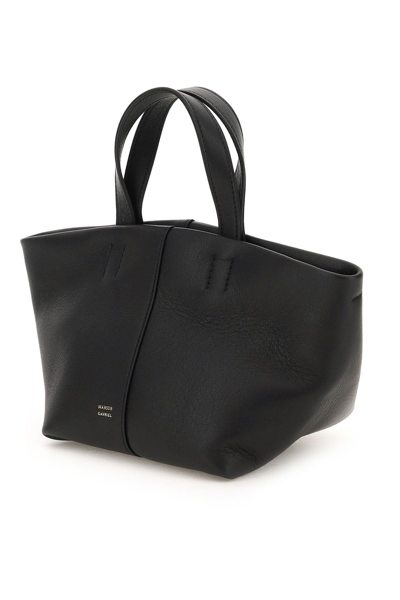 Shop Mansur Gavriel Leather Mini Tulipano Bag In Black