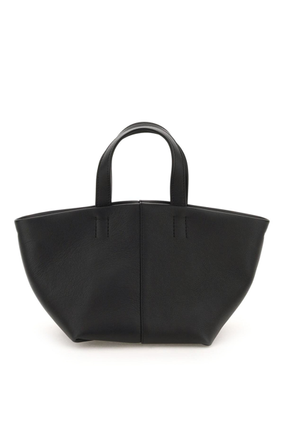 Shop Mansur Gavriel Leather Mini Tulipano Bag In Black
