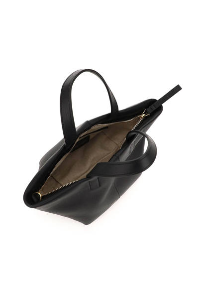 Shop Mansur Gavriel Leather Mini Tulipano Bag In Black