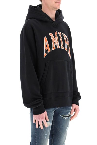 Shop Amiri Core Logo Hoodie In Black,orange