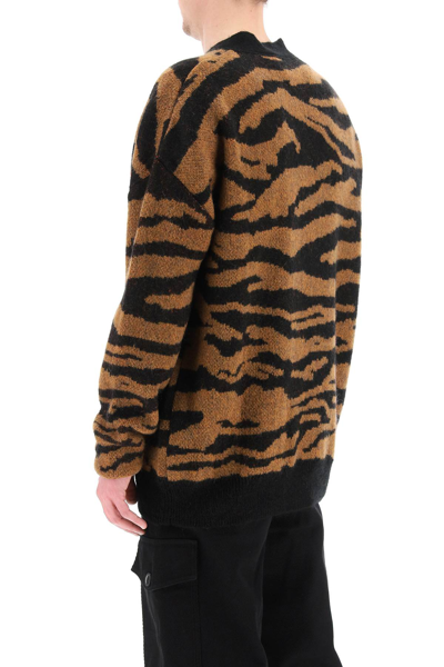 Shop Aries Kurt Cardigan With Temple Logo In Black,brown