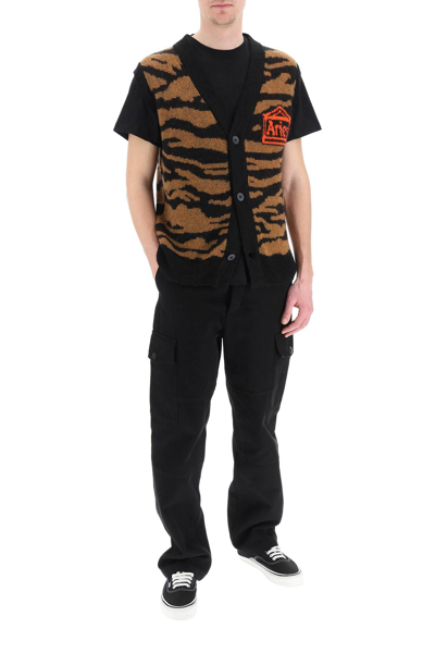 Shop Aries Kurt Knit Vest In Brown,black
