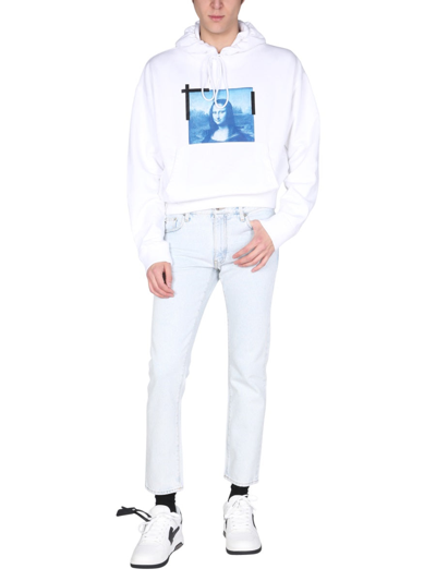 Shop Off-white Slim Fit Jeans In Blue