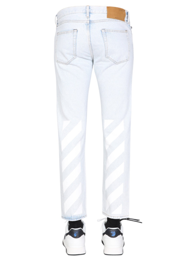 Shop Off-white Slim Fit Jeans In Blue