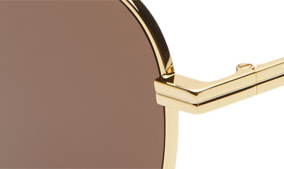 Shop Bottega Veneta 57mm Aviator Sunglasses In Gold/ Brown