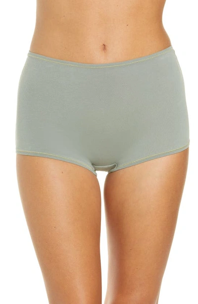 Shop Skims Stretch Cotton Jersey Boyshorts In Mineral