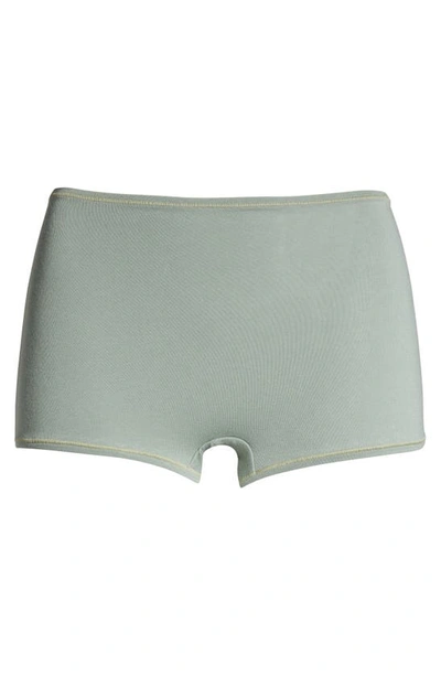 Shop Skims Stretch Cotton Jersey Boyshorts In Mineral