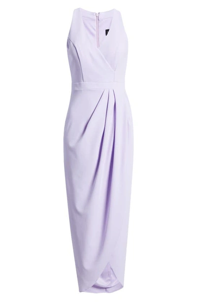 Xscape Tulip Hem Sleeveless Crepe Gown In Lilac