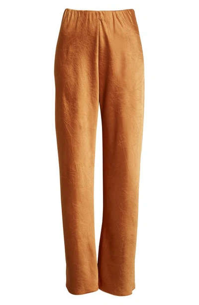 Shop Vince Wide Leg Satin Pants In Burnt Orange
