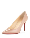 Christian Louboutin Pigalle Follies Patent Point-toe Red Sole Pump, Nude