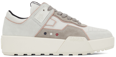 Shop Moncler White Promyx Space Low-top Sneakers In 034 White/blush