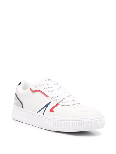Lacoste Men's L001 Color Blocked Lace Up Sneakers In White/burgundy |  ModeSens