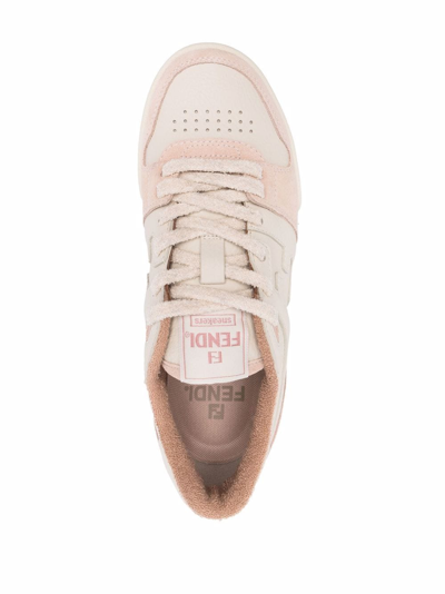 Shop Fendi Match Lace-up Sneakers In Neutrals