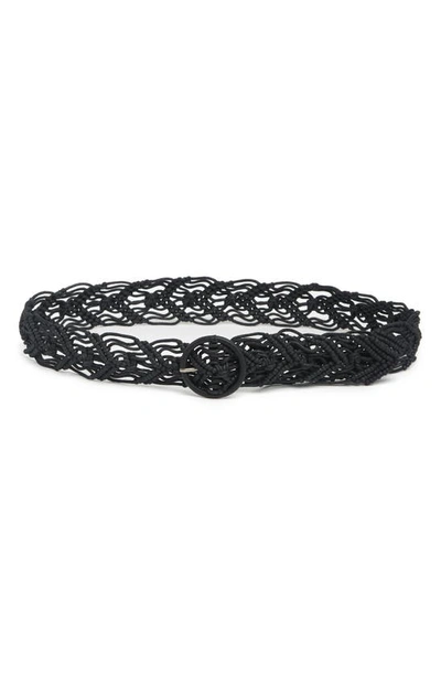 Shop Linea Pelle Macramé Belt In Black