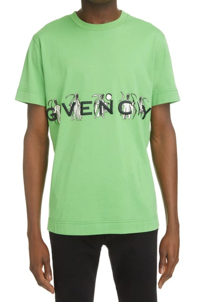 Givenchy Josh Smith Logo-embroidered Cotton-jersey T-shirt In Green
