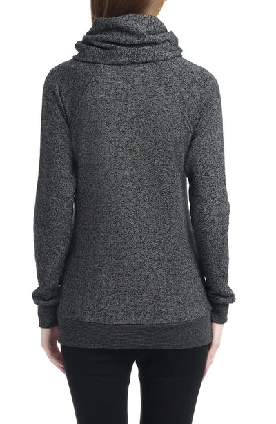 Shop Kimi And Kai 'thea' Zip Collar Maternity Sweatshirt In Black