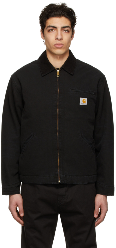 Shop Carhartt Black Detroit Jacket In 00e3k Black / Black