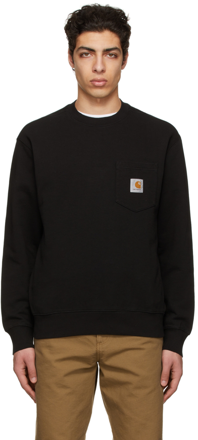 Shop Carhartt Black Cotton Sweatshirt In 89xx Black