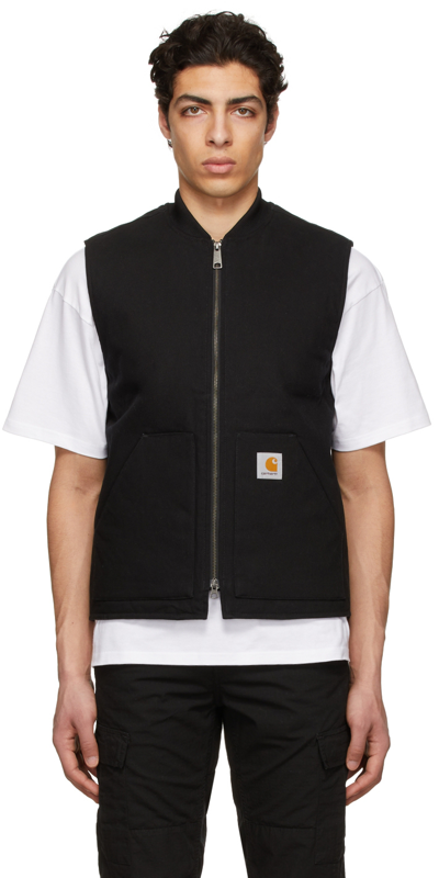 Shop Carhartt Black Organic Cotton Vest In 8901 Black