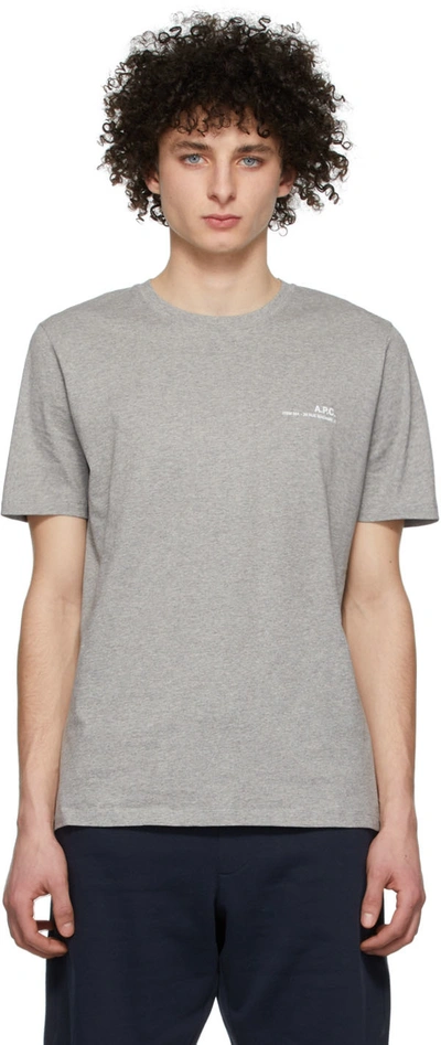 Shop Apc Grey Item T-shirt In Pla Heathered Grey
