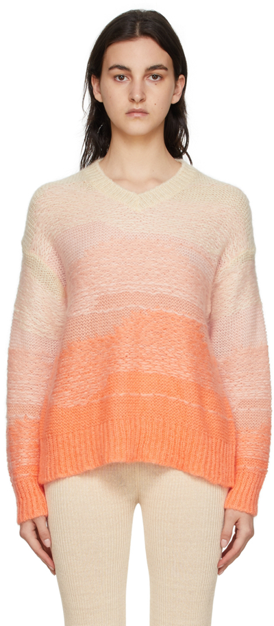 Shop Acne Studios Pink Kestella Sweater In An1 Peach/multi