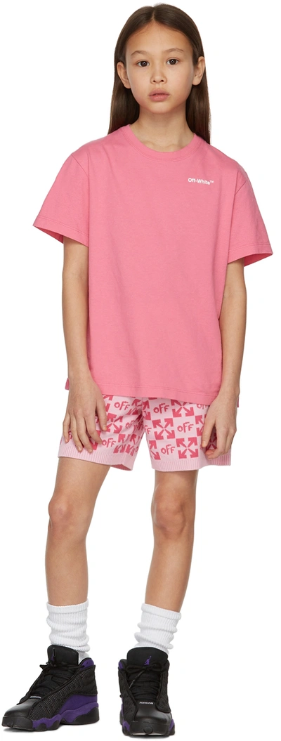 Shop Off-white Kids Pink Rubber Arrow T-shirt In Fuchsia Fuchsia
