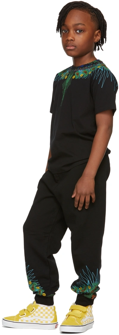 Marcelo Burlon County Of Milan Bandana Wings Graphic-print Cotton-blend Jogging Bottoms 4-12 Years In Black Green