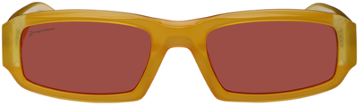 Shop Jacquemus Orange 'les Lunettes Altù' Sunglasses In 750 Orange