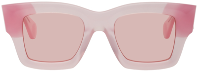 Shop Jacquemus Pink 'les Lunettes Baci' Sunglasses In 043 Multi-pink
