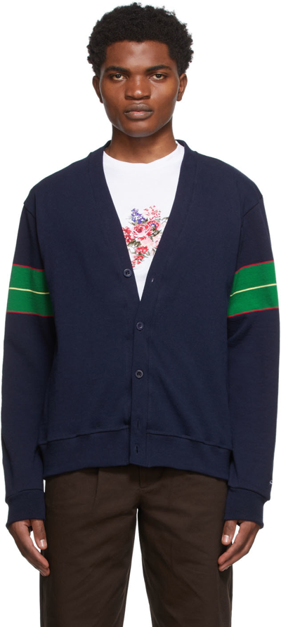 Noah Navy Rugby Cardigan In Navy/pine | ModeSens