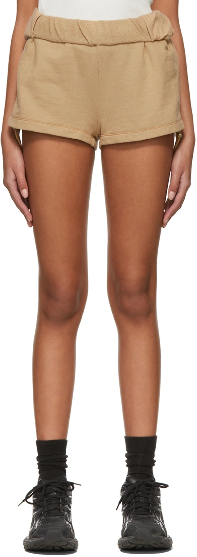 Dion Lee Beige Cotton Shorts In Sand Dollar