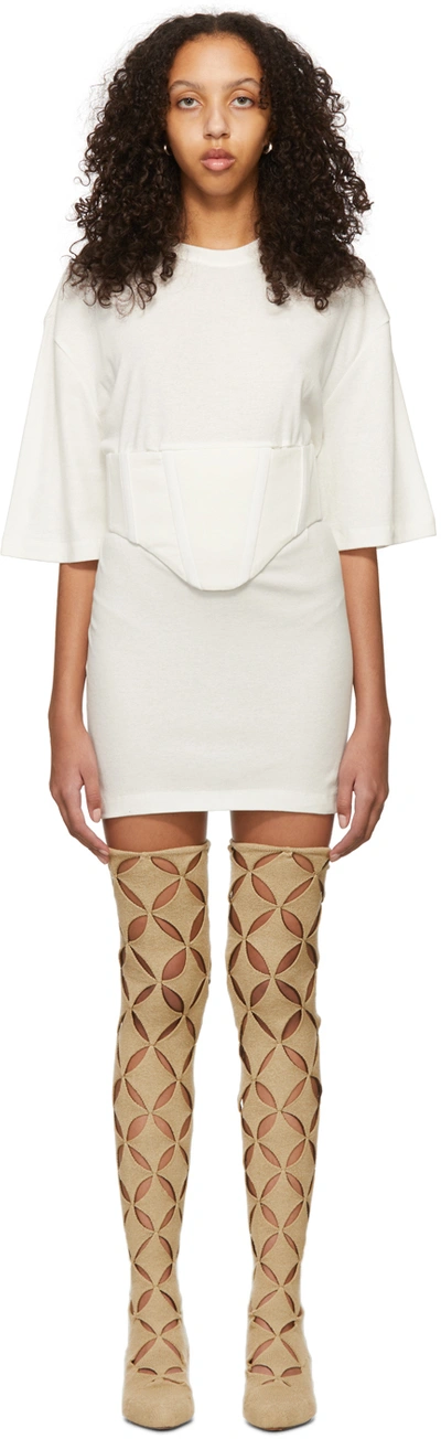 Dion Lee White Undercorset Mini Dress In White