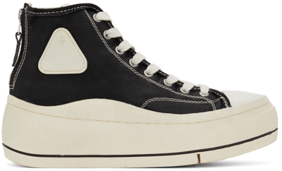 Shop R13 Black Kurt High-top Sneakers In Black & Ecru Color B