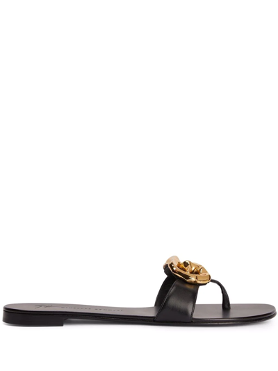 Shop Giuseppe Zanotti Lyra Zali Embellished Slides In Black