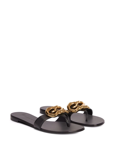 Shop Giuseppe Zanotti Lyra Zali Embellished Slides In Black