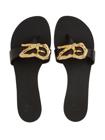 Giuseppe Zanotti Lyra Zali Embellished Slides In Black