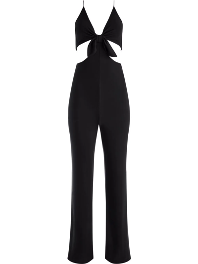 Shop Alice And Olivia Havana Tie-front Jumpsuit In Schwarz