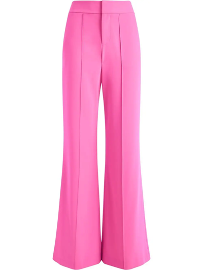 Alice And Olivia Dylan Crepe High-waist Wide-leg Pants In Rosa
