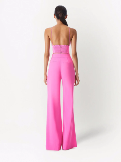 Alice And Olivia Dylan Crepe High-waist Wide-leg Pants In Rosa