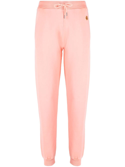 Shop Kenzo Tiger-patch Cotton Joggers In Rosa