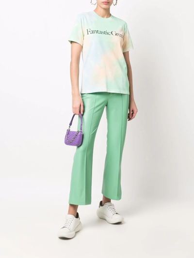 Msgm Fantastic Green Tie Dye Cotton T-shirt In Green