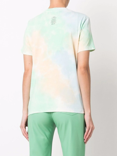 Msgm Fantastic Green Tie Dye Cotton T-shirt In Green