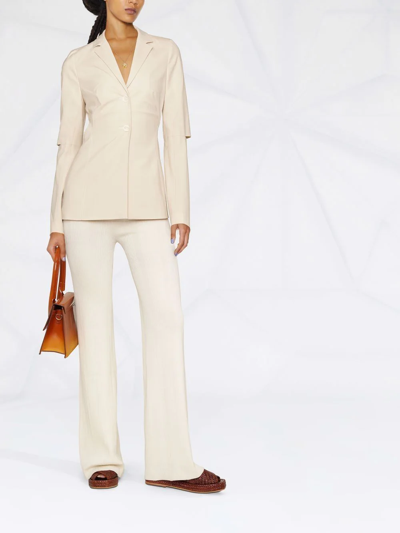 Shop Jacquemus Melo Backless Blazer In Nude