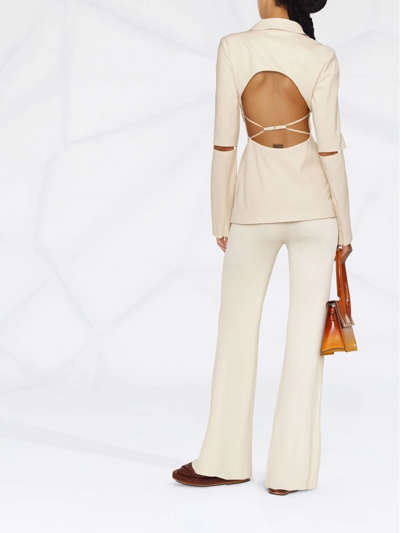 Shop Jacquemus Melo Backless Blazer In Nude
