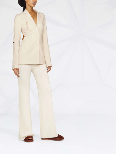 Shop Jacquemus Melo Backless Blazer In Nude