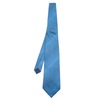 Pre-owned Lanvin Blue Square Patterned Silk Jacquard Tie