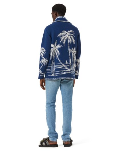 Shop Alanui Sweaters In Cardi Navy Blue