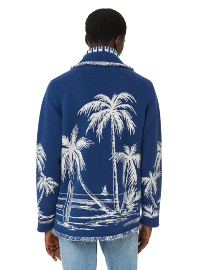 Shop Alanui Sweaters In Cardi Navy Blue